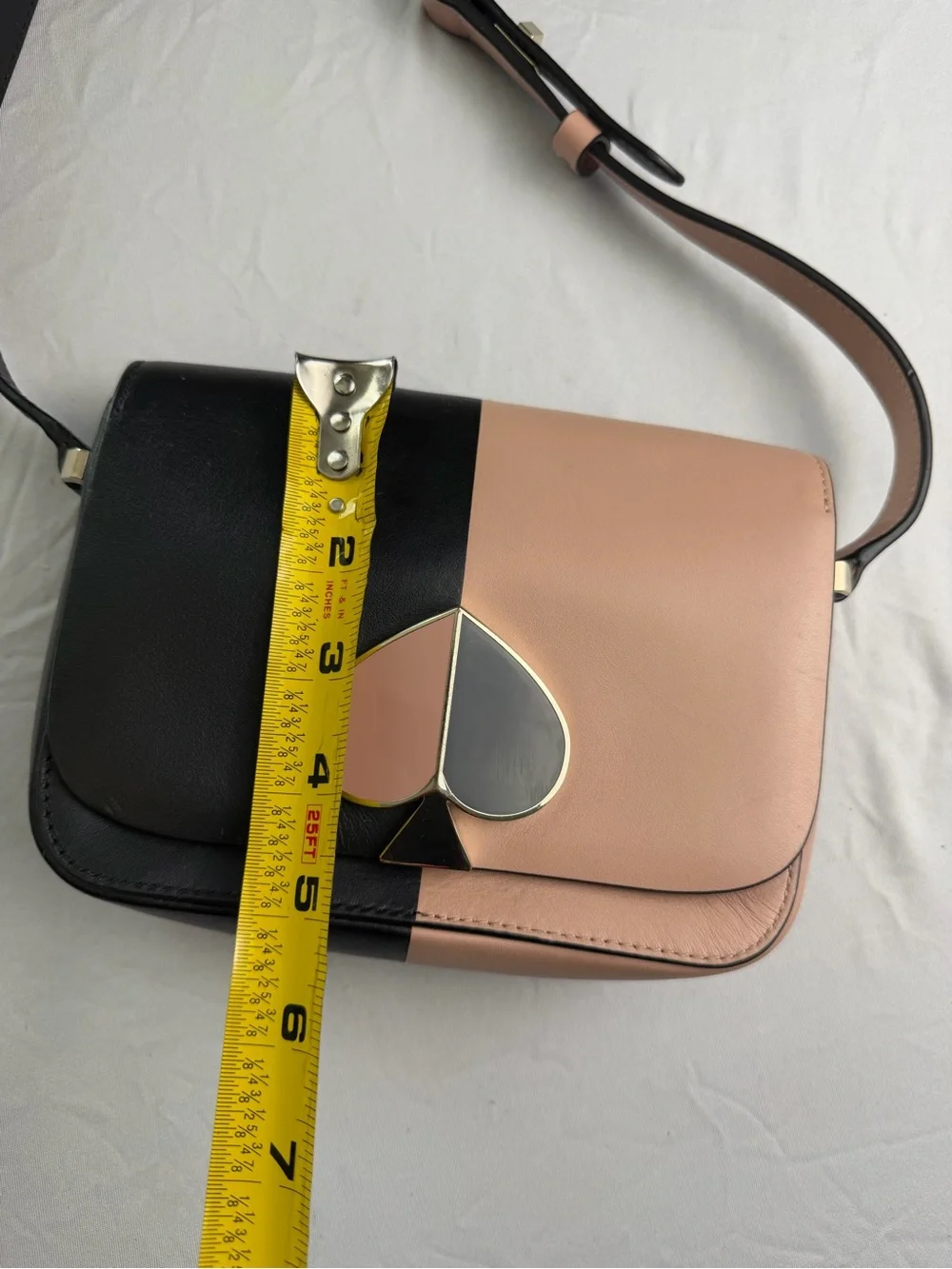 Kate Spade Nicola Bicolor Small Flap Shoulder crossbody bag black pink purse - Picture 6 of 10